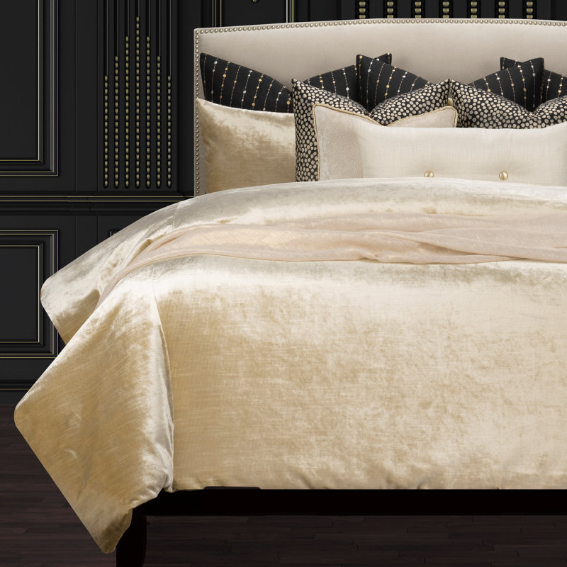 F. Scott Fitzgerald Golden Hours Luxury Gold Velvet Supreme Duvet Cover